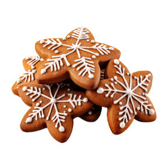 Personalized Gingerbread Cookie Set isolated on transparent background. Generative AI