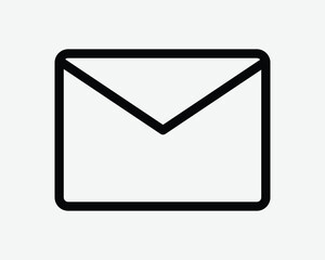 Envelope Mail Line Icon Letter Email Message Correspondence Postal Post Memo Business Communication Black Thin Outline Shape Sign Symbol Vector Web App