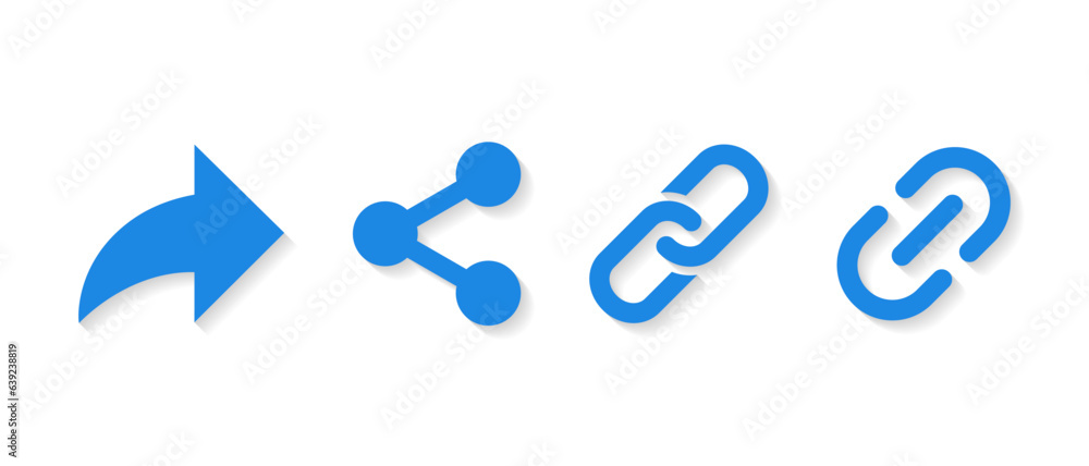 Poster share and link icon vector in flat style. arrow repost and hyperlink sign symbol