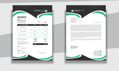 Corporate modern professional clean business invoice and letterhead design template with yellow blue green and red color creative modern letter head design template for your project letterhead.