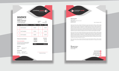 Corporate modern professional clean business invoice and letterhead design template with yellow blue green and red color creative modern letter head design template for your project letterhead.