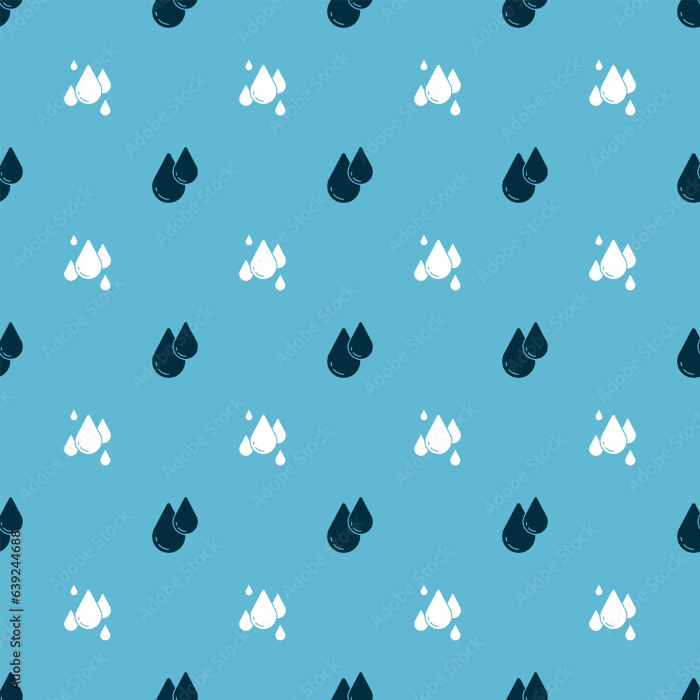 Poster set water drop and on seamless pattern. vector
