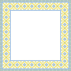 Vector illustration of Ukrainian ornament in ethnic floral style, identity, vyshyvanka, embroidery for print clothes, websites, banners. Background. Geometric design