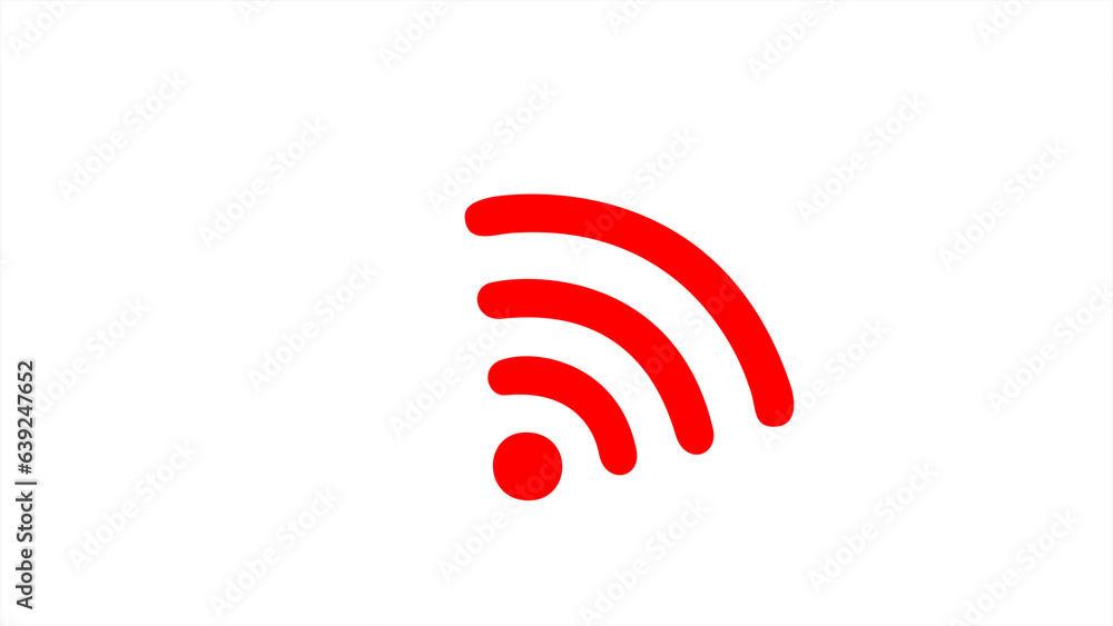 Poster wifi signal icon. red color wifi point icon on white background. wifi icon wireless internet connect