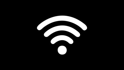 Wifi wireless internet signal flat icon. Wi-fi signal symbol. Internet Connection. wi-fi point icon on black background