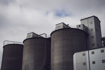 Low angle view of factory building