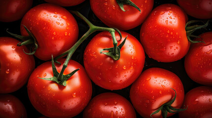 Red tomatoes with waterdrops