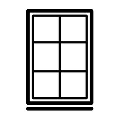 Window isolated on white, simple window icon vector, window pictogram, window silhouette flat trendy style isolated on white background.