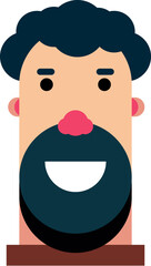 Human face vector illustration. Male portrait young man face.