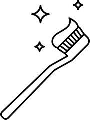 Toothbrush with toothpaste icon. Tooth care.