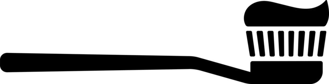 recommend clip art: Toothbrush with toothpaste icon in flat style. Vector.