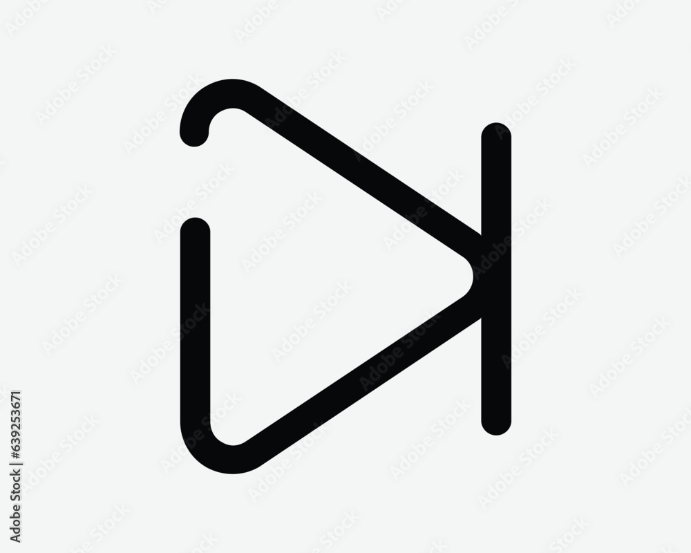 Aufkleber skip line icon next music audio media control button forward track video player device multimedia bl