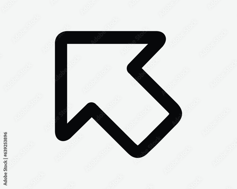 Poster top left arrow line icon northwest exit escape route path road symbol traffic sign navigation direct