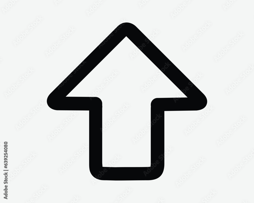 Poster up arrow line icon north point pointer enter entrance straight ahead entry path route road symbol tr