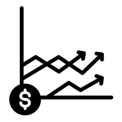 market analysis glyph icon