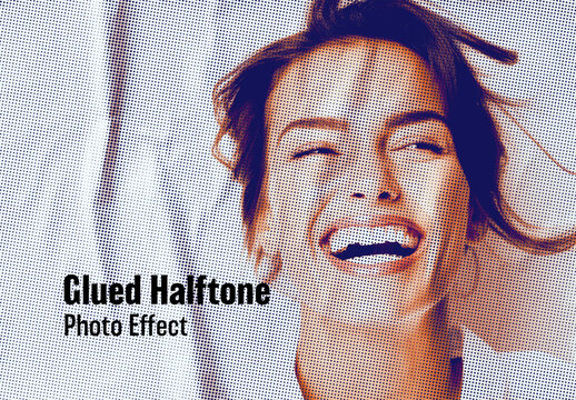 Glued Halftone Photo Effect