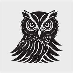 eagle owl isolated on white