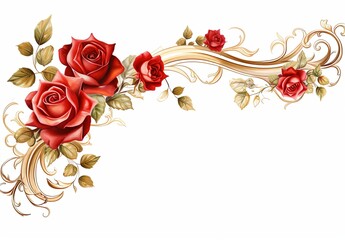 a background frame design with red roses.