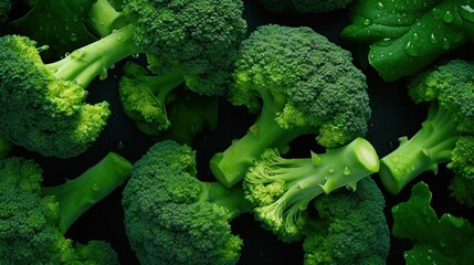 broccoli on a green background