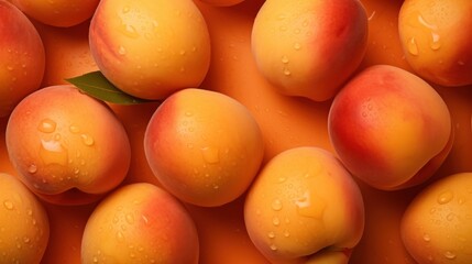 peaches on orange background