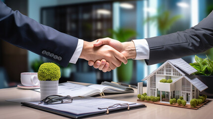 Close up of handshake on successful business real estate deal