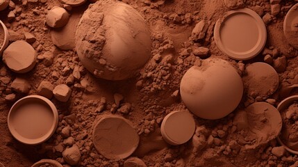 clay on a brown background