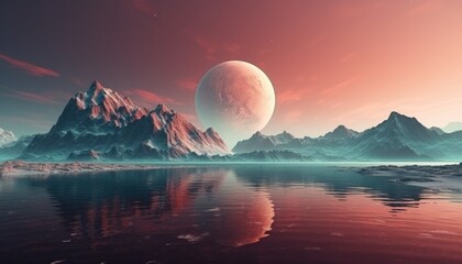 Space landscape with planet