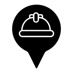 Worker Location Glyph Icon
