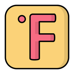 Fahrenheit Line Color Icon