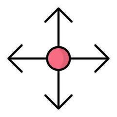 Direction Line Color Icon