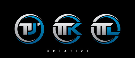 TTJ, TTK, TTL Letter Initial Logo Design Template Vector Illustration	
