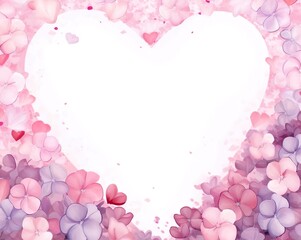 A heart frame made of hearts with a white background