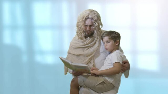 Jesus Christ and litle kid boy