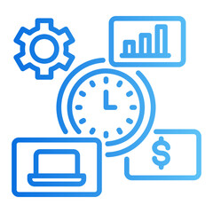 time management gradient icon