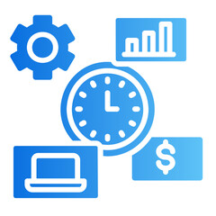 time management gradient icon