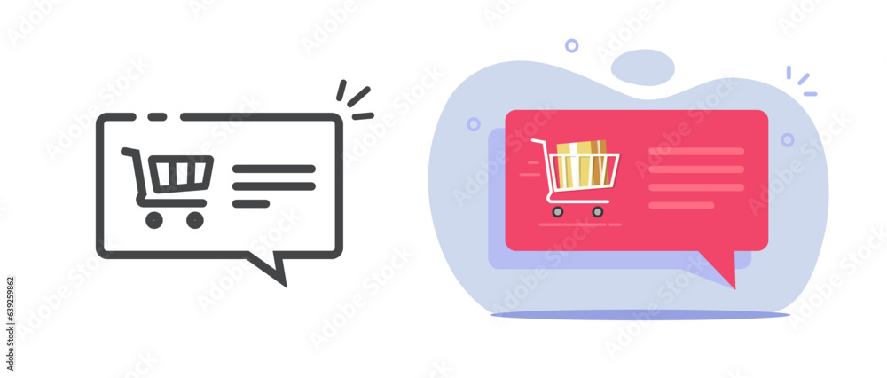 Poster ecommerce order notification info notice message received icon vector bubble speech graphic illustra