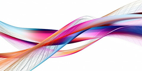 Naklejka premium Colorful Distorted Lines Swirling Around White Background