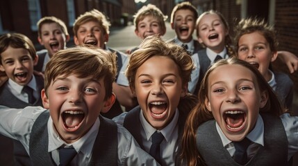 Obraz premium Socializing students who met on the first day of school