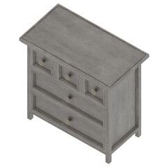 wooden cabinet isolated on white