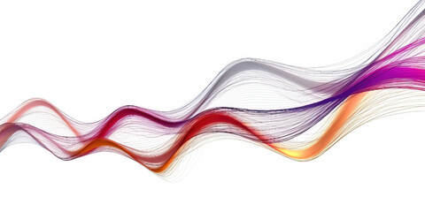 Fototapeta premium Colorful Distorted Lines Swirling Around White Background