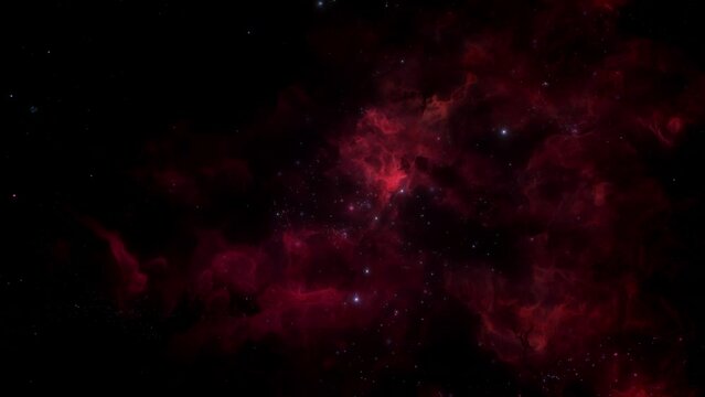 Colorful dark galaxy nebulae and stars and flight through space. Slow Camera track among shining nebula. artistic concept 3D animation for space exploration and science fiction.