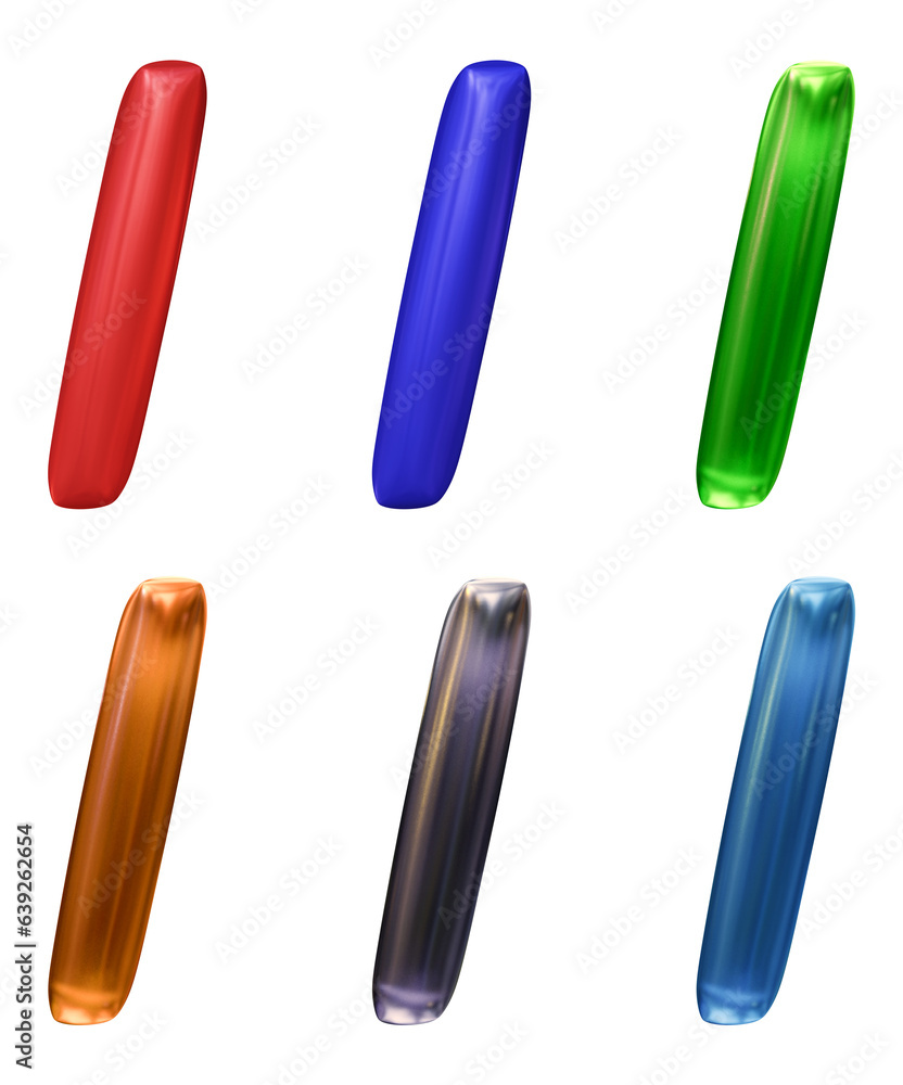 Poster set of slash symbol design. icon or sign shape isolated on transparent background in 3d rendering.
