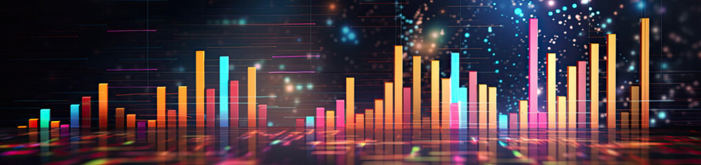 Panoramic view of financial charts