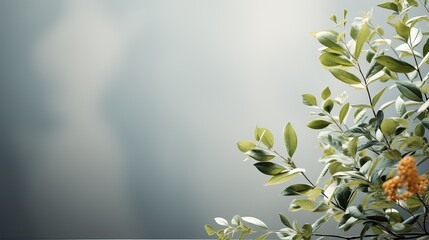Blurred shadow from leaves plants on the white wall. Minimal abstract background for product presentation. Spring and summer.