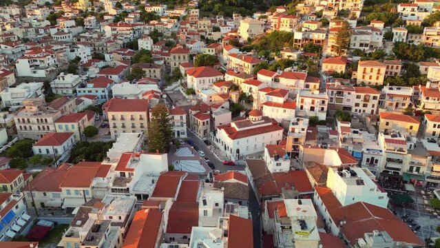 view of the city of samos on the greek island of samos