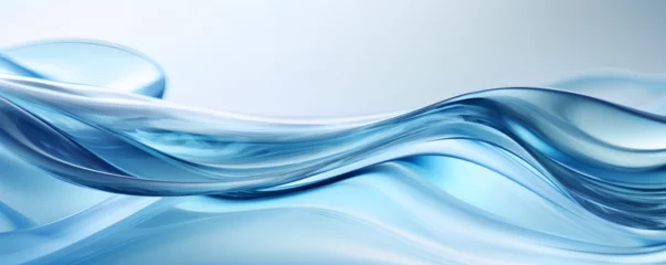 Foto op Plexiglas Azure energy vortex, Background wallpaper, banner, holographic neon waves, liquid, lifestream, panorama, Azure energy series, energy stream, Generative AI © ShaggyImages