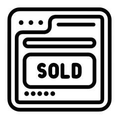 Sold sign icon symbol vector image. Illustration of the sold label graphic design image