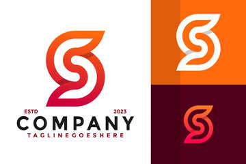 Obraz premium Letter S colorful logo design vector symbol icon illustration