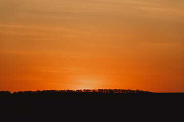 orange sunset in the mountains