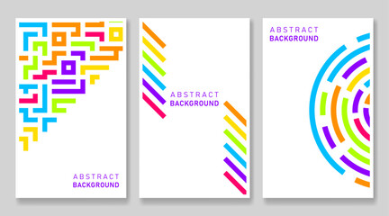 Fototapeta premium flat background with colorful lines, abstract stylish mosaic design, modern template cover design